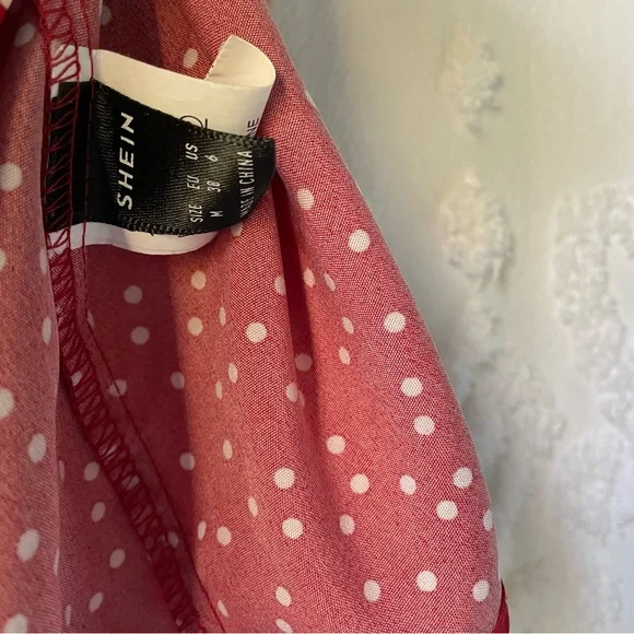 Red Flutter Sleeve Polkadot Blouse - Picture 3 of 3